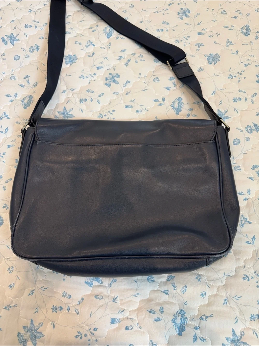 Michael Kors Navy Leather Messenger Bag